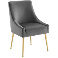 Modway EEI-3508-GRY Discern Upholstered Performance Velvet Dining Chair