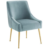 Modway EEI-3509-LBU Discern Pleated Back Upholstered Performance Velvet Dining Chair
