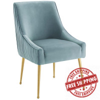 Modway EEI-3509-LBU Discern Pleated Back Upholstered Performance Velvet Dining Chair