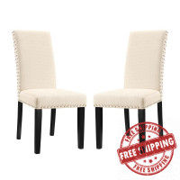 Modway EEI-3551-BEI Parcel Dining Side Chair Fabric Set of 2