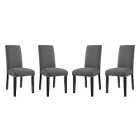 Modway EEI-3552-GRY Parcel Dining Side Chair Fabric Set of 4