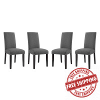 Modway EEI-3552-GRY Parcel Dining Side Chair Fabric Set of 4