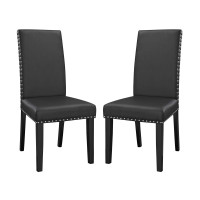 Modway EEI-3553-BLK Parcel Dining Side Chair Vinyl Set of 2