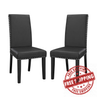 Modway EEI-3553-BLK Parcel Dining Side Chair Vinyl Set of 2