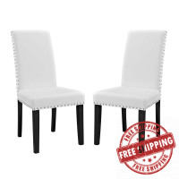 Modway EEI-3553-WHI Parcel Dining Side Chair Vinyl Set of 2