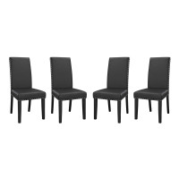 Modway EEI-3554-BLK Parcel Dining Side Chair Vinyl Set of 4