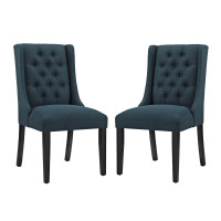 Modway EEI-3557-AZU Baronet Dining Chair Fabric Set of 2