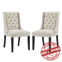 Modway EEI-3557-BEI Baronet Dining Chair Fabric Set of 2