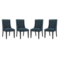 Modway EEI-3558-AZU Baronet Dining Chair Fabric Set of 4