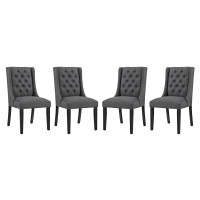 Modway EEI-3558-GRY Baronet Dining Chair Fabric Set of 4