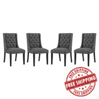 Modway EEI-3558-GRY Baronet Dining Chair Fabric Set of 4