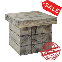Modway EEI-3562-LGR Manteo Rustic Coastal Outdoor Patio Side Table