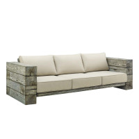 Modway EEI-3565-LGR-BEI Manteo Rustic Coastal Outdoor Patio Sofa