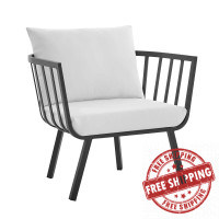 Modway EEI-3566-SLA-WHI Riverside Outdoor Patio Aluminum Armchair