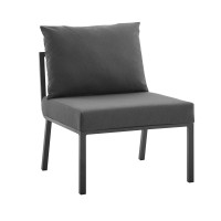 Modway EEI-3567-SLA-CHA Gray Charcoal Riverside Outdoor Patio Aluminum Armless Chair