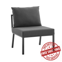 Modway EEI-3567-SLA-CHA Gray Charcoal Riverside Outdoor Patio Aluminum Armless Chair