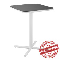 Modway EEI-3575-WHI White Raleigh Outdoor Patio Aluminum Bar Table