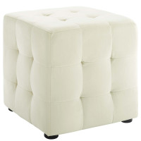 Modway EEI-3577-IVO Contour Tufted Cube Performance Velvet Ottoman