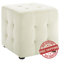 Modway EEI-3577-IVO Contour Tufted Cube Performance Velvet Ottoman