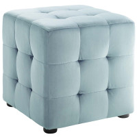Modway EEI-3577-LBU Contour Tufted Cube Performance Velvet Ottoman