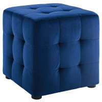 Modway EEI-3577-NAV Contour Tufted Cube Performance Velvet Ottoman