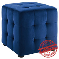 Modway EEI-3577-NAV Contour Tufted Cube Performance Velvet Ottoman