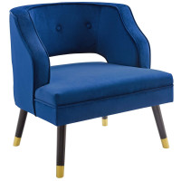 Modway EEI-3579-NAV Traipse Button Tufted Open Back Performance Velvet Armchair