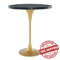 Modway EEI-3593-BLK-GLD Drive Wood Bar Table