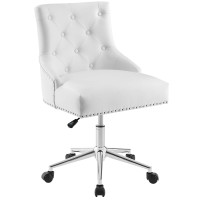Modway EEI-3608-WHI Regent Tufted Button Swivel Faux Leather Office Chair