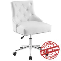 Modway EEI-3608-WHI Regent Tufted Button Swivel Faux Leather Office Chair