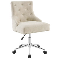Modway EEI-3609-BEI Regent Tufted Button Swivel Upholstered Fabric Office Chair