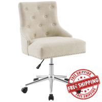 Modway EEI-3609-BEI Regent Tufted Button Swivel Upholstered Fabric Office Chair