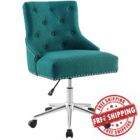 Modway EEI-3609-TEA Regent Tufted Button Swivel Upholstered Fabric Office Chair