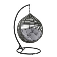 Modway EEI-3614-GRY-GRY Garner Teardrop Outdoor Patio Swing Chair