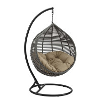 Modway EEI-3614-GRY-MOC Garner Teardrop Outdoor Patio Swing Chair
