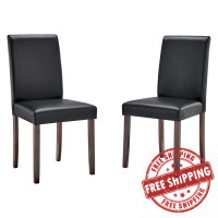 Modway EEI-3617-BLK Black Prosper Faux Leather Dining Side Chair Set of 2
