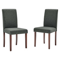 Modway EEI-3618-GRY Gray Prosper Upholstered Fabric Dining Side Chair Set of 2