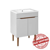 Modway EEI-3633-GRY-WHI Gray White Harvest Bathroom Vanity