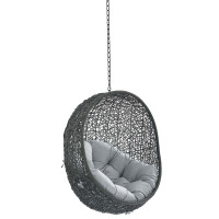 Modway EEI-3634-GRY-GRY Gray Gray Hide Sunbrella® Fabric Swing Outdoor Patio Lounge Chair Without Stand