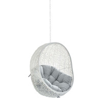 Modway EEI-3634-WHI-GRY White Gray Hide Sunbrella® Fabric Swing Outdoor Patio Lounge Chair Without Stand