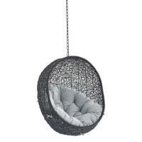 Modway EEI-3636-BLK-GRY Black Gray Encase Swing Outdoor Patio Lounge Chair Without Stand