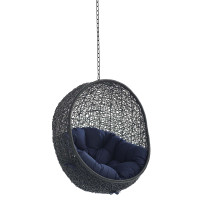 Modway EEI-3636-BLK-NAV Black Navy Encase Swing Outdoor Patio Lounge Chair Without Stand