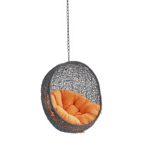 Modway EEI-3636-BLK-ORA Black Orange Encase Swing Outdoor Patio Lounge Chair Without Stand