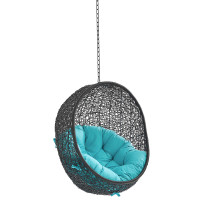 Modway EEI-3636-BLK-TRQ Black Turquoise Encase Swing Outdoor Patio Lounge Chair Without Stand