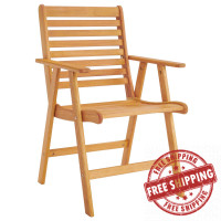 Modway EEI-3676-NAT Natural Hatteras Outdoor Patio Eucalyptus Wood Dining Armchair
