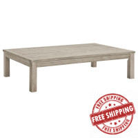 Modway EEI-3685-LGR Light Gray Wiscasset Outdoor Patio Acacia Wood Coffee Table