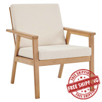 Modway EEI-3706-NAT-BEI Natural Beige Vero Ash Wood Outdoor Patio Armchair