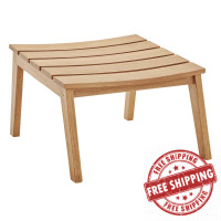 Modway EEI-3714-NAT Natural Breton Outdoor Patio Ash Wood Ottoman