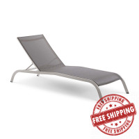 Modway EEI-3721-GRY Savannah Mesh Chaise Outdoor Patio Lounge Chair