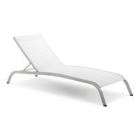 Modway EEI-3721-WHI Savannah Mesh Chaise Outdoor Patio Lounge Chair